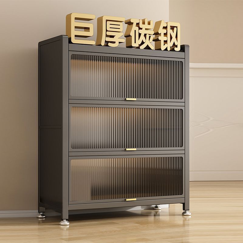 加厚家用钢制鞋柜入户门口落地多层防尘鞋架置物架玄关收纳鞋柜
