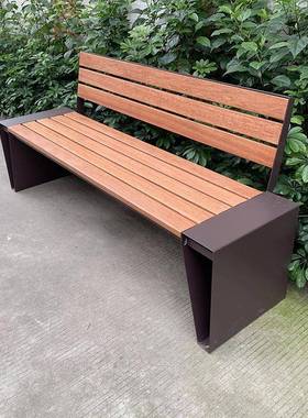 锈不钢公椅GYY002庭院双园人防腐木靠背椅阳台观长条凳商场公共景