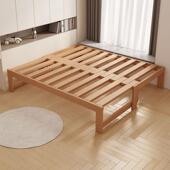 榉木沙发床折叠榻两客KLA厅小户型榻米单人床简易实木缩床伸用抽