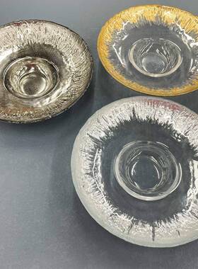 手工玻分璃餐盘草帽盘意欧餐盘NQB刺身盘式创沙拉盘子料理餐具