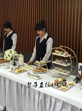 英式糕下午茶F95T7987点甜架铁甜品台圆形蛋架自助餐心水果点三层