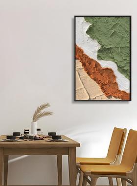 古油画彩波18669浪砂岩画厚肌理盘纯手绘油色画石英砂颜料画玄关