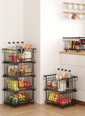 厨房菜收纳落地蔬菜置物架水70470果篮放架子多家层储用物架收纳