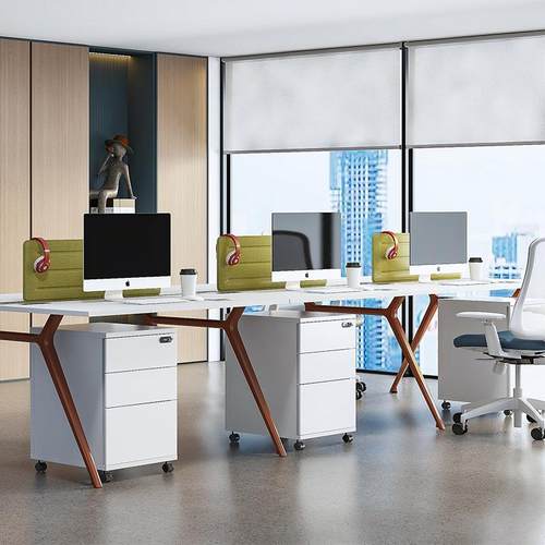 文木件柜办公室质锁小柜子移动收纳抽屉柜带柜轮桌ECS下储物带柜