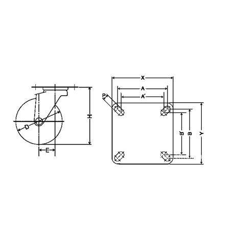 南蓝STM聚氨酯STM-75VU星VU-色75100125活动脚轮系列