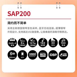 美得理(LEDEIM)SAP200便电钢琴携88键重初学专业家SAP200-W用智
