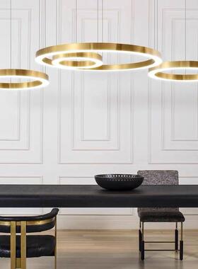 厂家销L售后现代圈圈亚克灯力吊灯387办公室客厅圈吊简约圆环ED圆