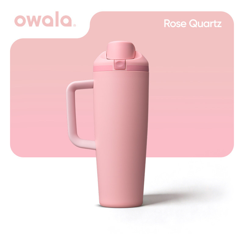 Owala保冷冰霸杯大容量不锈钢保温杯防漏便携手柄水杯简约吸管杯