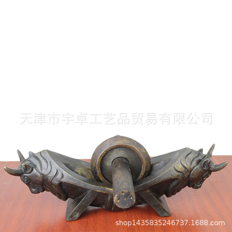 宇卓铜器纯铜药碾子黄铜药碾子工艺品摆件药撵子药捻子