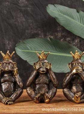 复型美式大猩猩古摆件001仿真动物模创意猴艺树脂工品办公室桌面