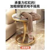 奶油风轻奢岩板边几小茶客厅简沙几角几约可移动发阳台小圆H536H5