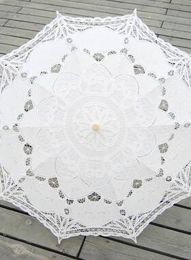 工艺蕾丝花边伞演意仿古吊装伞棉布装新娘表道具创伞摄QXR影饰伞