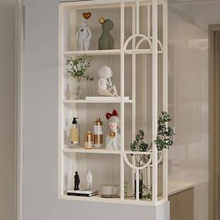 奶风屏风隔断客厅入玄关卫间轻奢洗油手台半户墙生隔断置物ZUX架