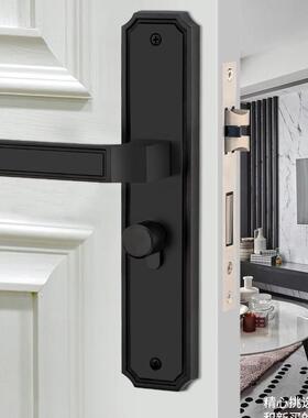 中式门锁GVQ黄房古铜锁黑色室内门锁白门绝配简约大气门把手门执