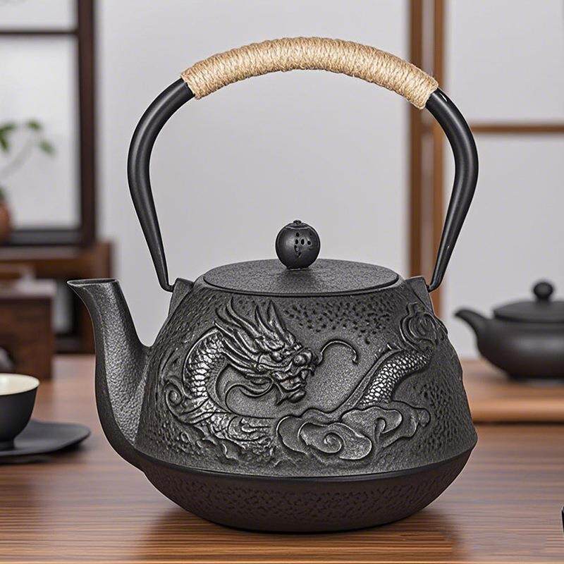 厂水家壶无涂层铸铁壶围炉烧煮茶壶生铁壶铁盖铁提家养生铁户用外