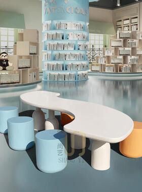 玻璃钢商场美陈儿椅幼儿座园早教中心童创意桌SY-24-8-椅组合外休