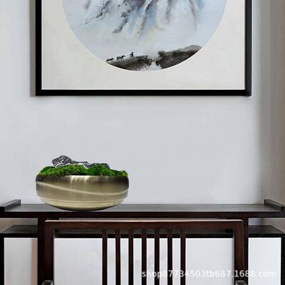 永生苔藓仿真绿植花摆几艺新中式54210现代洽谈桌茶样板间客厅房