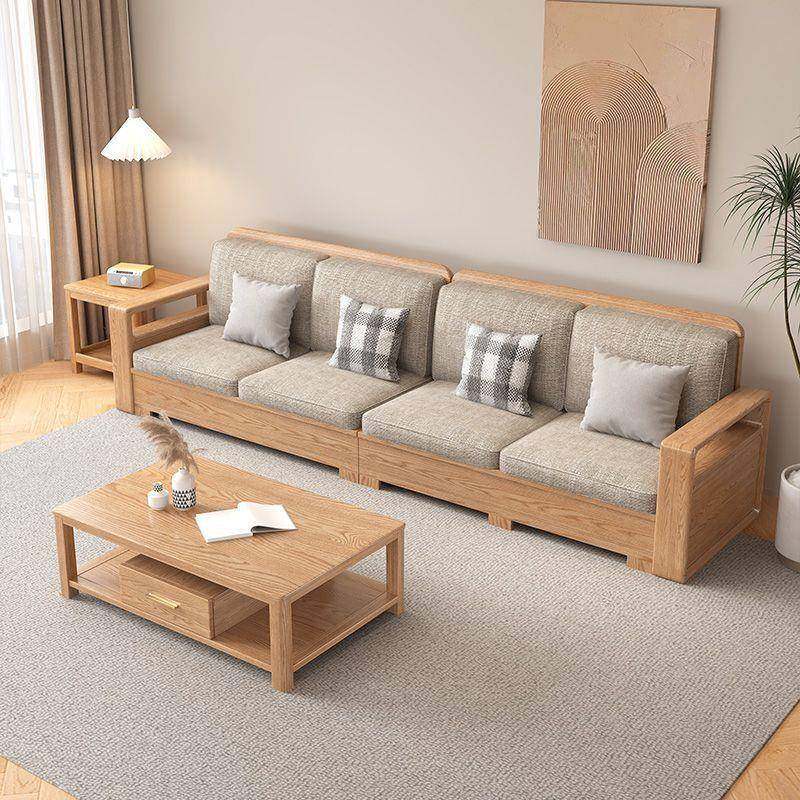 白蜡木高沙实木沙发现简约箱储物小561户型冬夏两代用家用转角贵