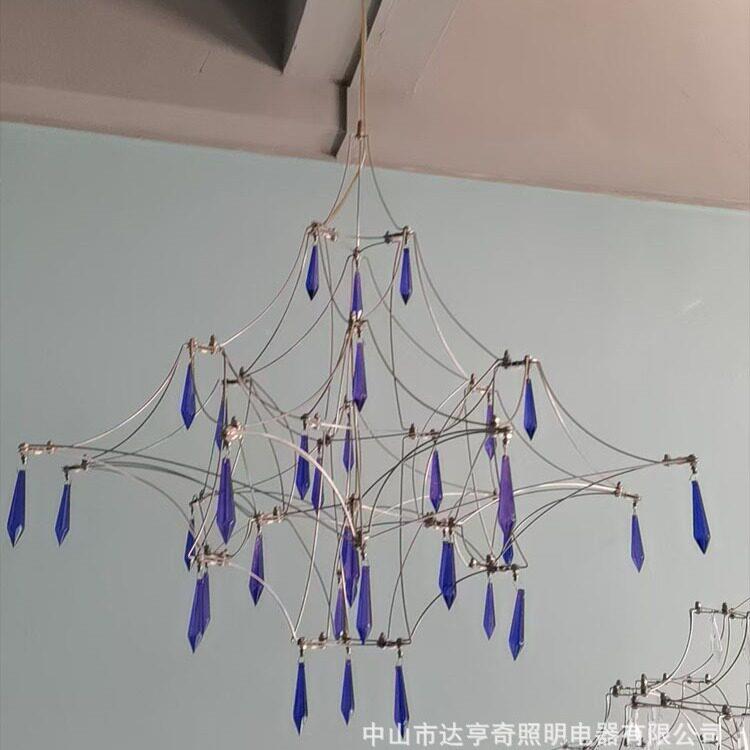 新款萤火891法式金色紫色晶客水厅别墅虫主卧室性吊灯复个式公寓