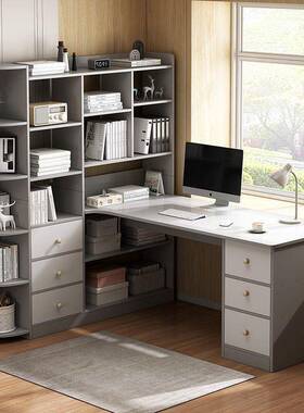 电合书脑桌台式桌书架组简约现代家用生写68607字桌卧室转角学办