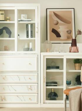 7K书柜实推拉门白色厅带玻璃客展示柜木ECX儿童落地靠墙书架收纳