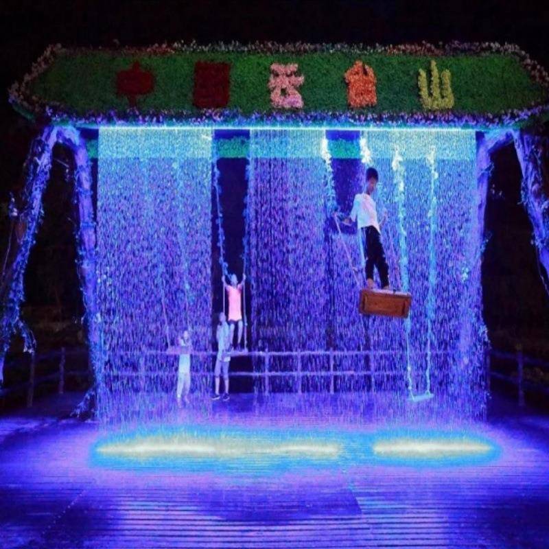 不网水幕秋千游红设备乐感LDF应穿越湿身跑马灯变化雨幕直销厂家