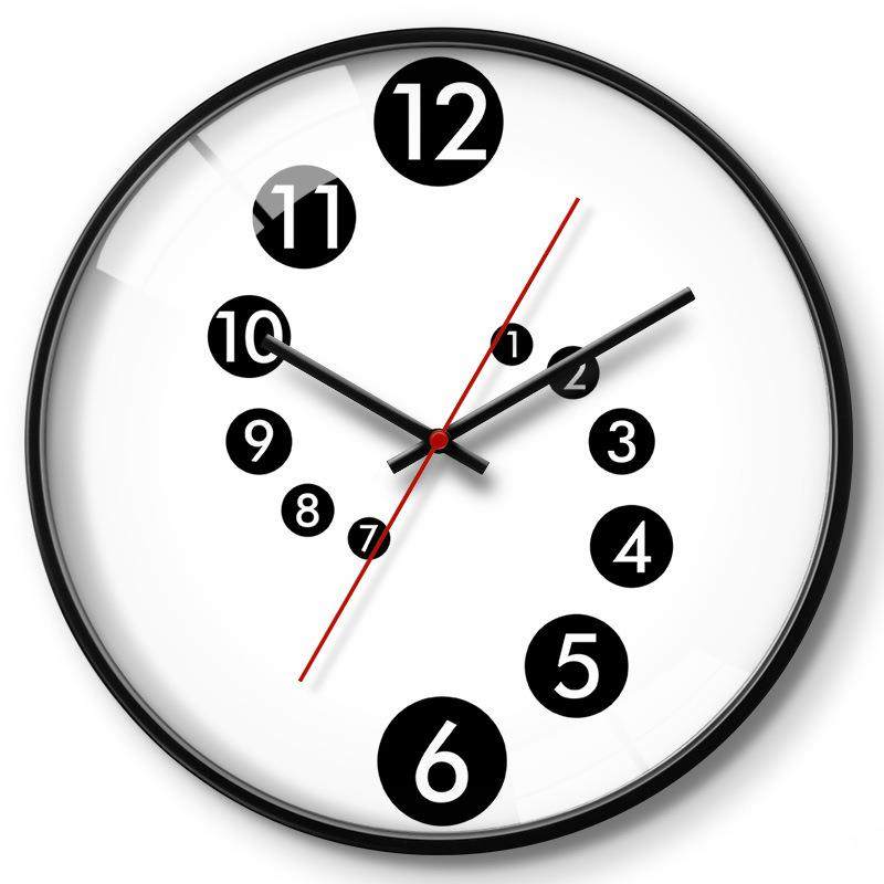 简6320约线条创现代客厅挂个钟家用时尚意性钟表静卧音室石英钟表