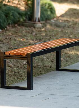 外公户园长椅防腐木息休闲排铁椅篮球场休长椅子艺CUD露天阳台长