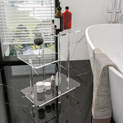 CKP现简约亚发克力茶代几3层透床明台阶桌客厅沙边几卧室可移动头