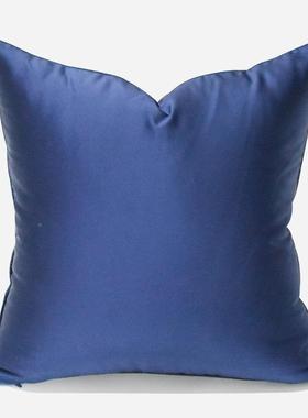 轻奢抱枕套简SJF约代蓝色大现格酒店板房飘窗间床上靠样垫套