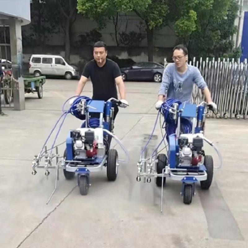 道路标线机手扶四冲程冷喷式马路划线机操71782场厂热喷画线机家