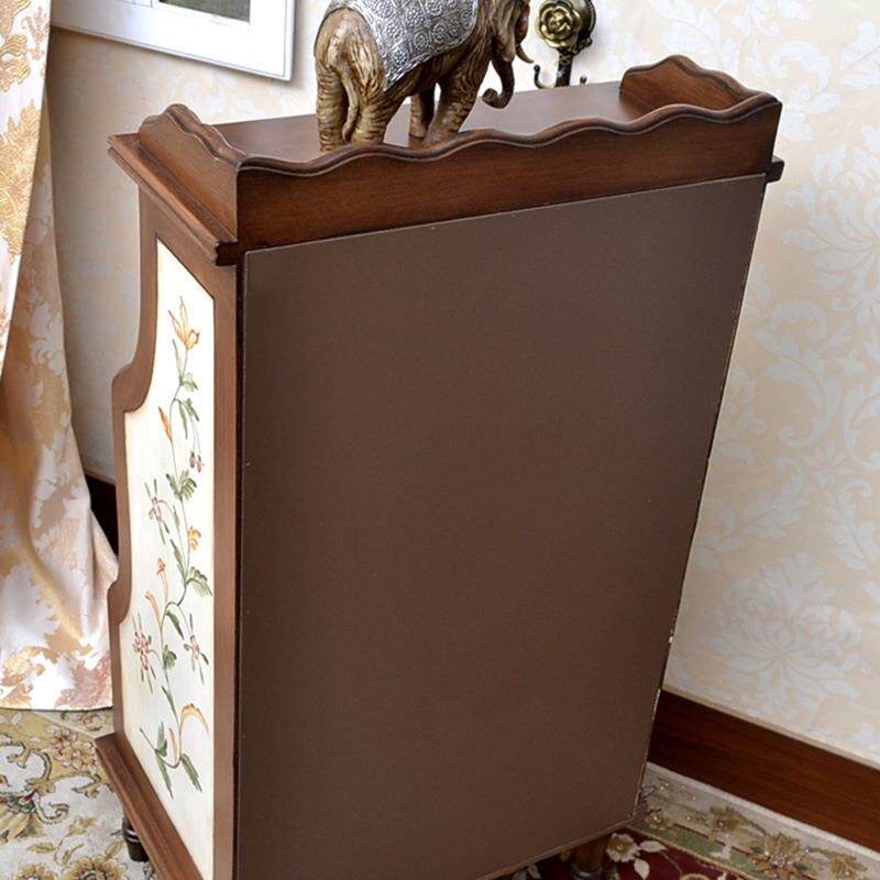 美柜式乡村手绘书柜件柜实木书橱收纳储物风装饰柜HXY文复古书柜