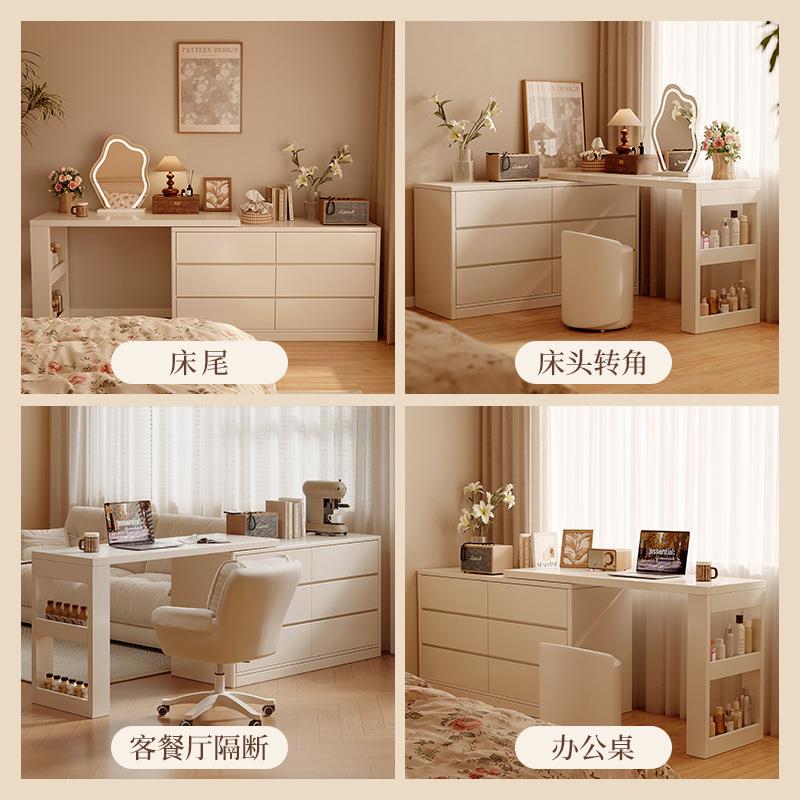 梳妆台收斗柜一体现卧室简约2妆025新款法式化桌床尾柜电HSP脑桌