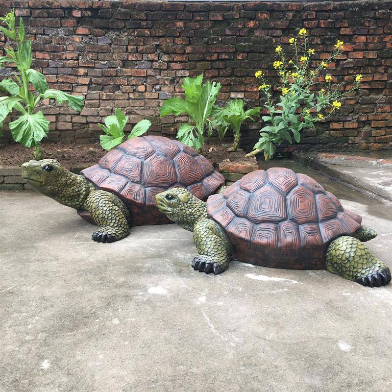 仿真EGA乌龟璃钢雕玻塑花装饰工艺花园庭院美陈动物园林假鱼山缸