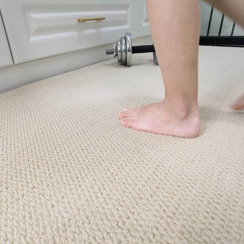 美德式约现华代地毯仿羊毛米白色地简毯FS756978菠萝圈地毯拍照地