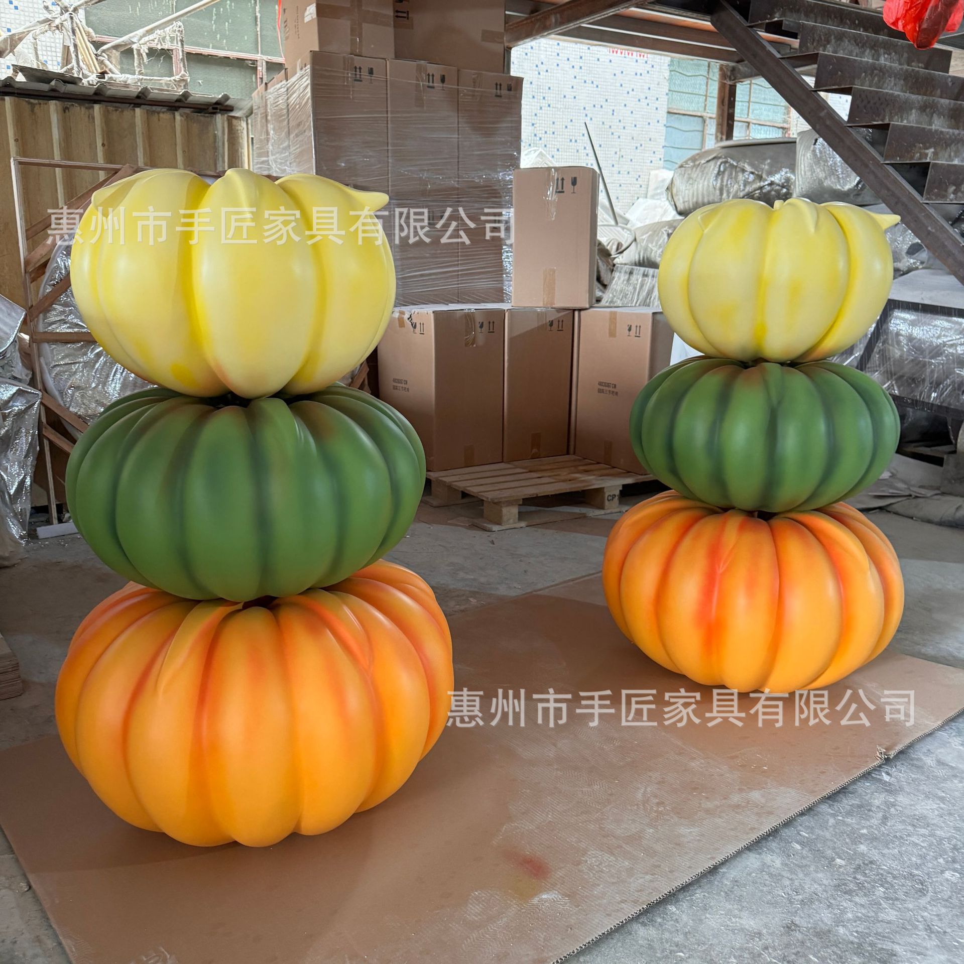 玻璃钢南瓜水果雕塑公园绿地餐厅小店打卡商业街美陈门头美陈摆件