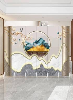 屏风隔断客简约现代关办公室厕所防叠厅水遮挡墙折移85201动玄布