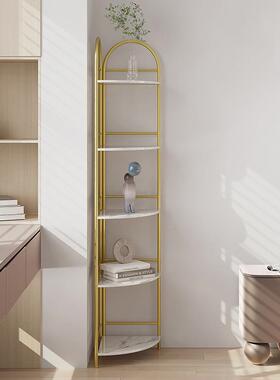 轻奢转角示置物架层落地室三角置物架铁艺收纳展架墙角落多NRJ卧