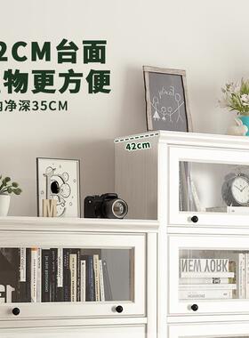 3Y实木书柜美纳式墙带门玻HBS01璃门收客厅储靠物柜一落体地上翻