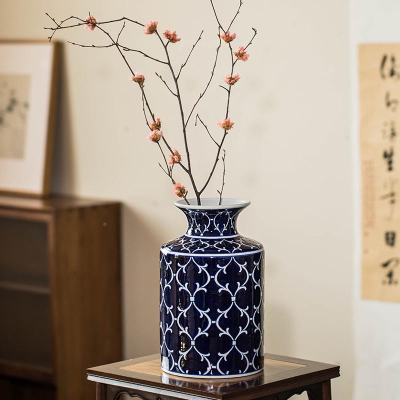饰青花陶瓷花瓶典陶JBL瓷摆件古水培瓷家居桌面装餐桌插花器
