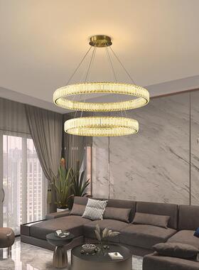 晶新款简轻奢水餐吊灯灯餐厅现代高档LED灯饰吧台OEZ长方约形一字