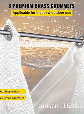 焊接毯022ZFH°F阻燃1毯白色防火璃应急带毯12个索环的玻纤维阻燃