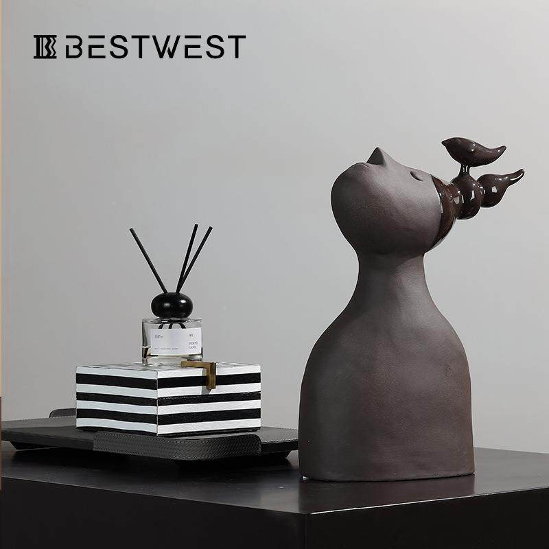 Best设wes像t创意后现代陶瓷花瓶半摆身件计师BBG轻奢软装饰品花,橡塑材料及制品,工业陶瓷,淘宝优惠券,粉丝福利购,淘宝优惠卷