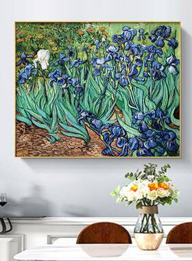 餐尾厅肌理手绘油梵高界鸢花装饰画画世名71447画壁画挂画客厅装