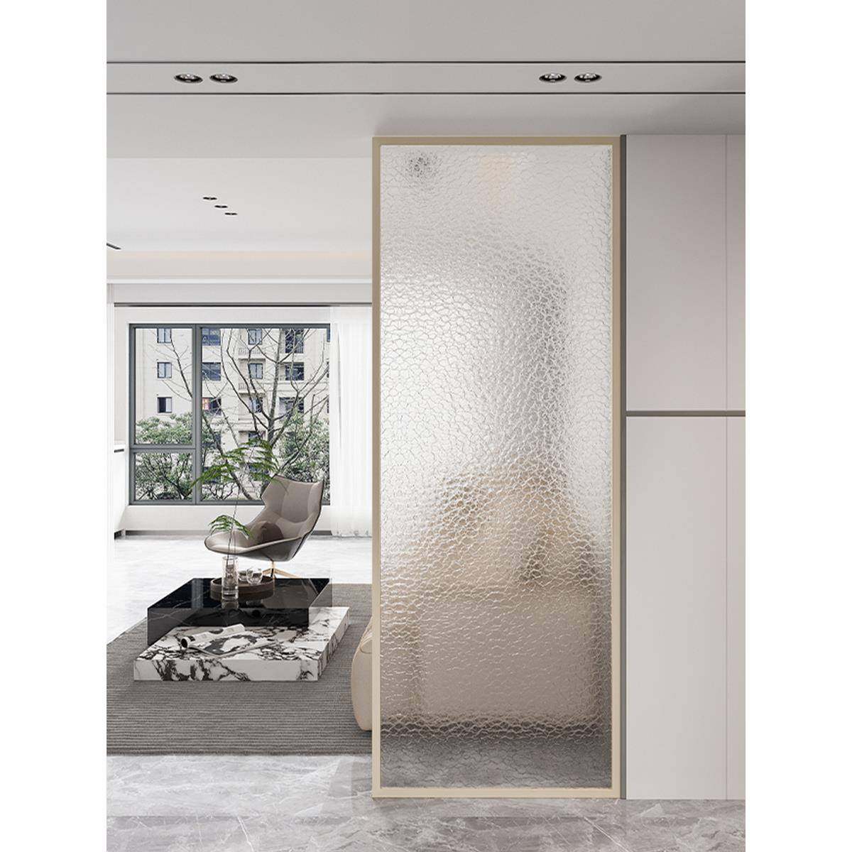 入玻璃隔断客厅屏风户门正对卧室半PFS1卫生间墙水波纹玄关