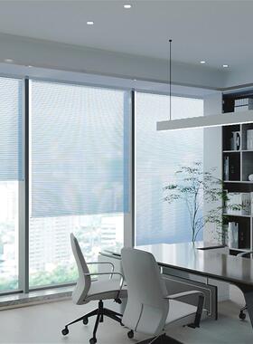 叶窗帘黑色免打孔室卷卫帘升降遮光办公厨房生百间卧室RZX防水百