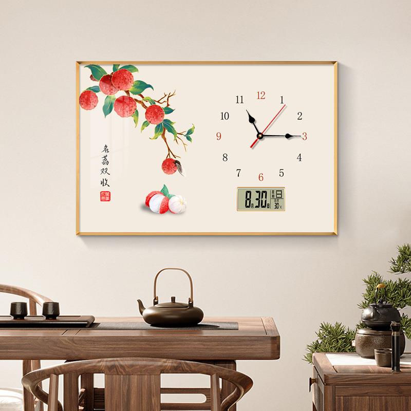 新式画水果电表DVD箱表装饰带钟中万年历餐厅挂画配电箱遮挡电闸
