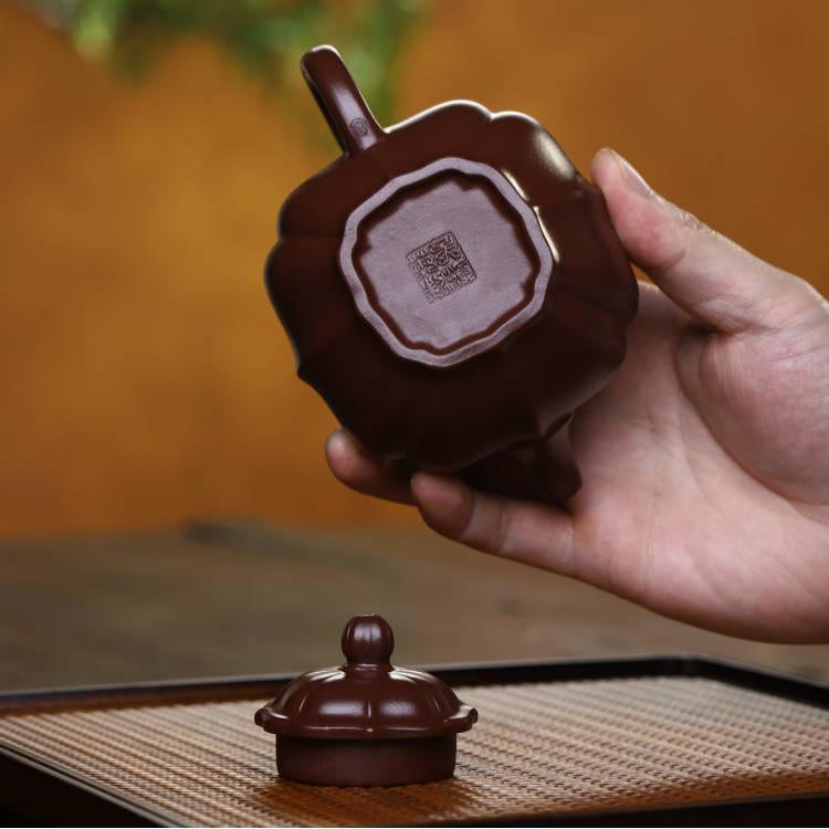 高家锦囊壶原矿紫朱泥具宜兴紫砂壶茶名传文手工玩茶器陶BQF器泡
