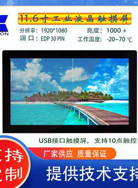 11.6寸TFT LCD液晶显示屏IPS屏1920*1080高清EDP30PIN高亮屏幕