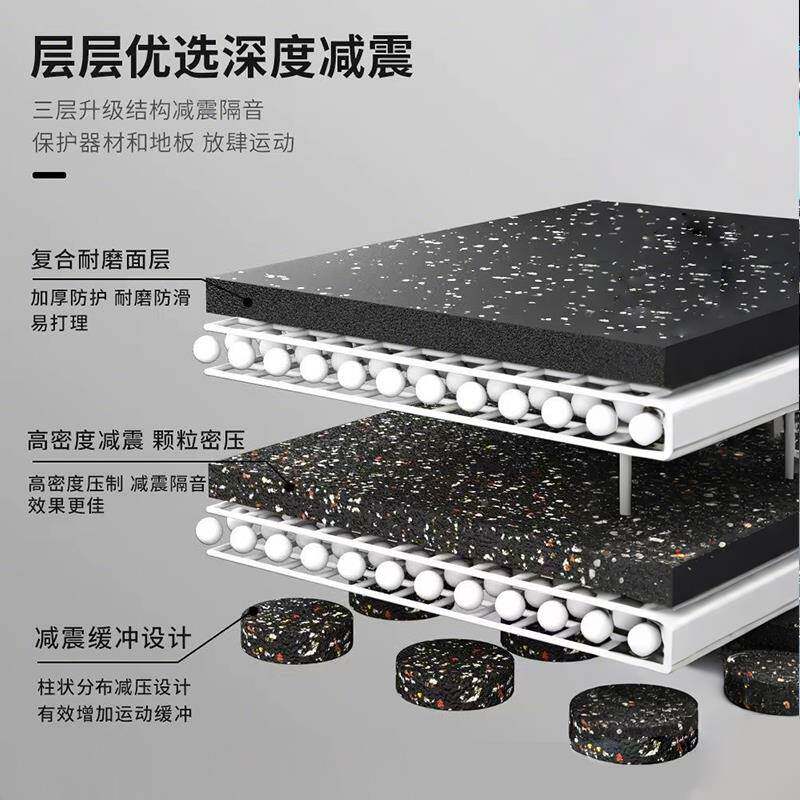 健身房橡胶地垫室内拼接隔DRH音橡胶地健身地垫力量垫区橡房胶地
